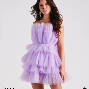 Lavender tulle mini dress